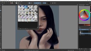 How to Paint Realistic Digital Portrait Painting in Krita - Timelapse / Speed painting