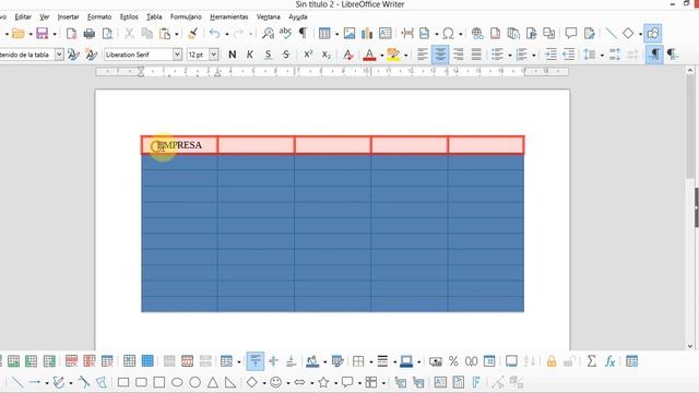 Tutorial - libreoffice 7.1.0 - writer Tablas (6) insertar, combinar sombreado bordes columnas filas смотреть онлайн