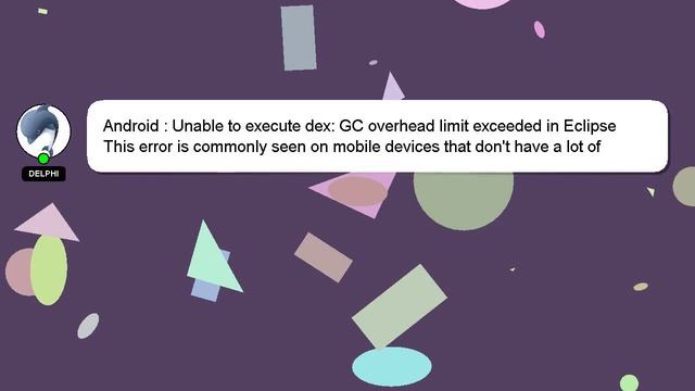 Android : Unable to execute dex: GC overhead limit exceeded in Eclipse смотреть онлайн