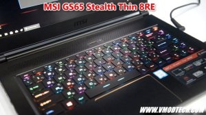 MSI GS65 Stealth Thin 8RE Per Key RGB Gaming โชว์โหมดปรับไฟ keyboard lighting RGB