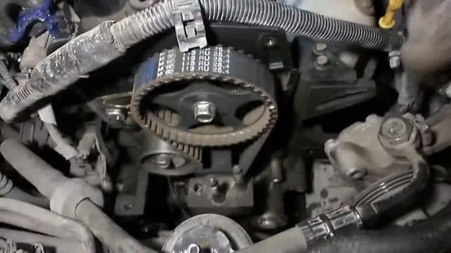 Hyundai Tucson 2005 г. Замена ремня ГРМ ,сальников и помпы. смотреть онлайн