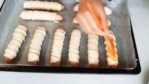 Вкусный перекус! Легко и быстро! Сосиски в слоеном тесте.