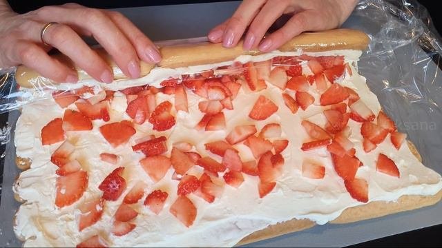 Бесподобный десерт с клубникой! Десерт без выпечки, за 15 минут