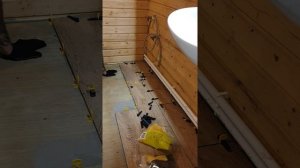 укладка плитки в деревянным доме,на фанеру,эксперементируем