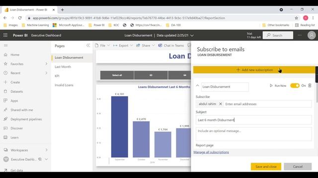 What is Subscription in Power BI Service (19/30)
