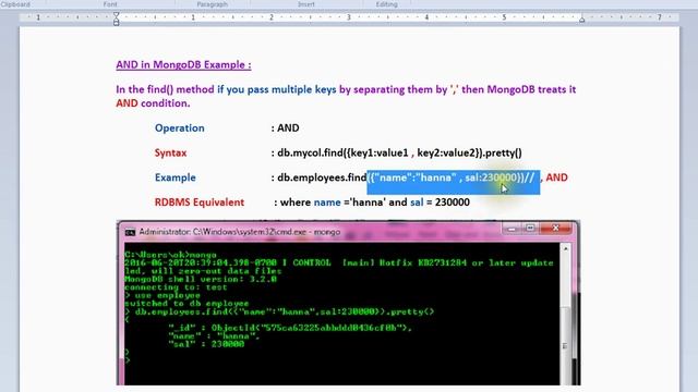 MONGODB FIND AND CONDITION  DEMO