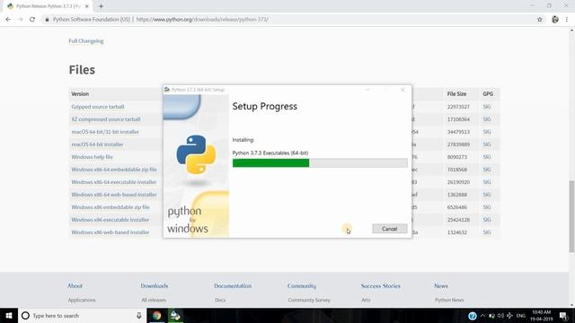 How to install python 3.7.3 on Windows 10 - 64/32 bit