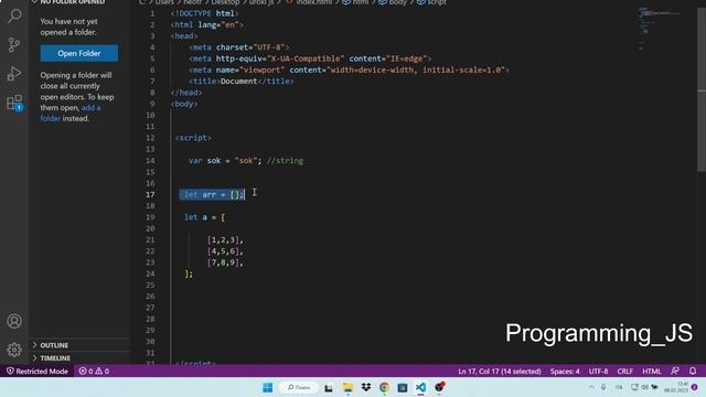 Четвёртый урок Javascript для чайников двумерный массив