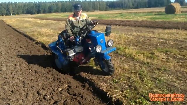 Вспашка поля мотоблокам, для посева горчицы, и зерновых. смотреть онлайн