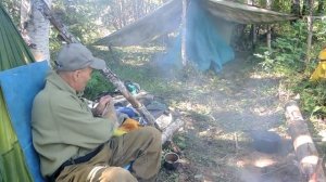 На рыбалку на Чёрную за ХАРИУСОМ (Второй день ) уха, жаренный хариус