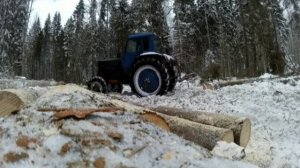 КИДАЕМ КУБЫ МТЗ-82 РАБОТА В ЛЕСУ