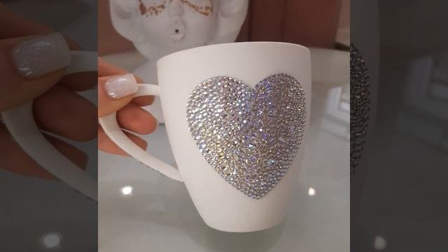 Кружка со стразами #handmade #инкрустация #подарки #стразы #кружка #ручная_работа ручна