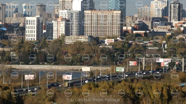 NOVOSIBIRSK, RUSSIA: Car traffic on a Communal bridge смотреть онлайн