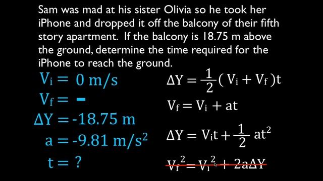 Physics, Kinematics, Free Fall (4 of 12) Solving for Time to Fall from Known Height смотреть онлайн