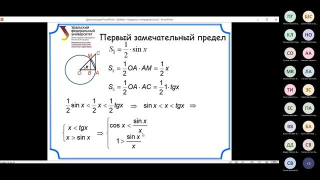 Лекция 04. Пределы и непрерывность функции