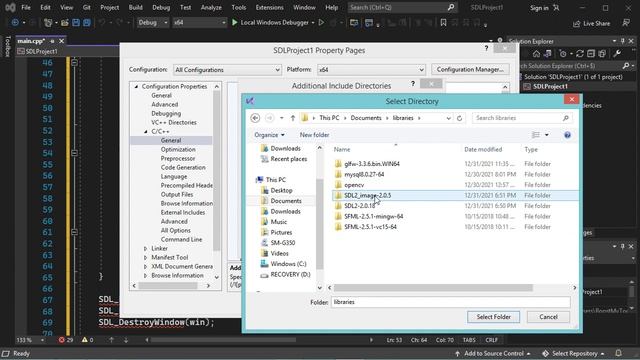 Setup SDL Library in Visual Studio 2022 for C/C++ Development смотреть онлайн