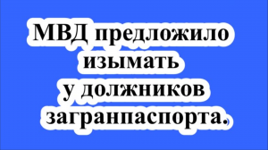 МВД предложило изымать у должников загранпаспорта.
