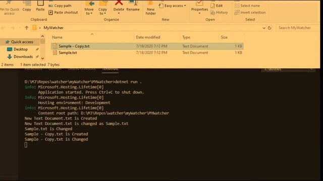 Folder watcher in DOT NET Core смотреть онлайн