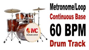 60 BPM - DRUM TRACK 4/4 - CONTINUOUS BASE / BALLAD ROCK / METRONOME / LOOP