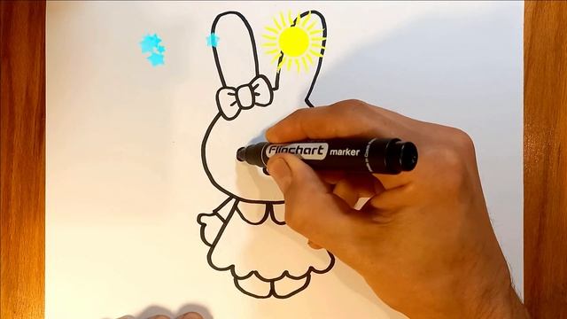 How to draw bunny Hello Kitty/ Bolalar uchun Hello Kitty bunny rasmlari/ рисуем зайчика Привет Китт смотреть онлайн