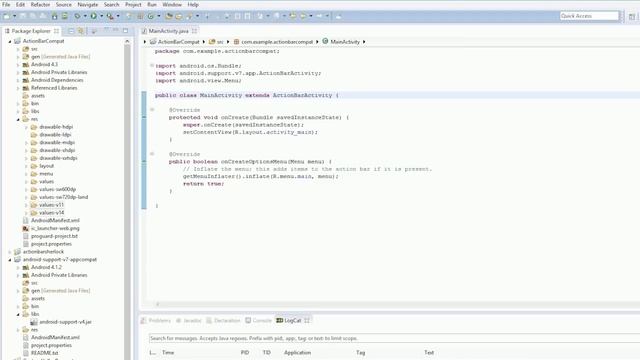 Android 4.0 Tutorials || 52. ActionBarCompat Library смотреть онлайн