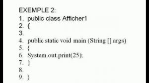 Java langage. Exercice corrigé. La System.out.print fonction (). La fonction afficher