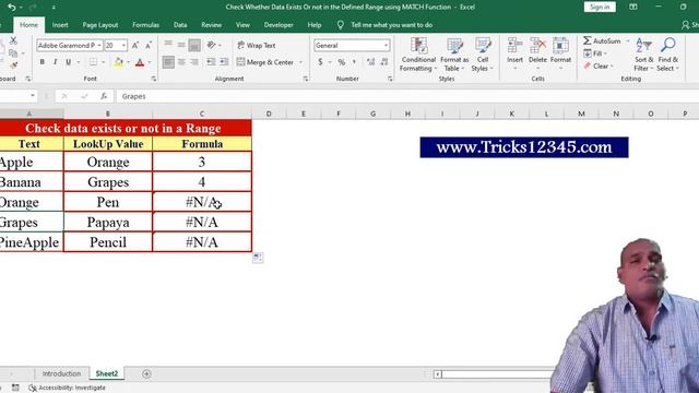 Check Whether Data Exists Or not in the Defined Range using MATCH Function In Excel ||Count Functio смотреть онлайн