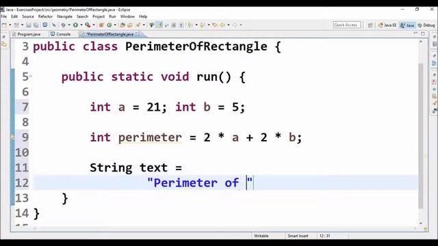 perimeter rectangle in java смотреть онлайн