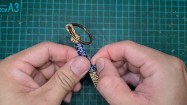 HOW TO MAKE PARACORD KEYCHAIN IN COBRA KNOT WITH BEAD + KEYRING ,EASY PARACORD TUTORIAL.