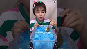 ?Baby blue ice eating ?❄️Crunchy,Sqeauky, Powdery dry, Wet ice bites ?❄️