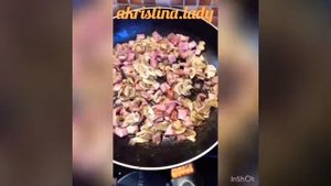Паста карбонара с шампиньонами и ветчиной