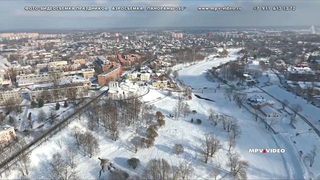 Псков достопримечательности зимой с высоты птичьего полета