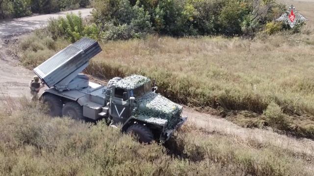 Боевая работа БМ21 «Град» в зоне СВО