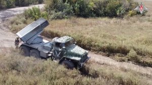 Боевая работа БМ21 «Град» в зоне СВО