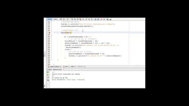 Ejemplo de salario de un obrero en java. смотреть онлайн