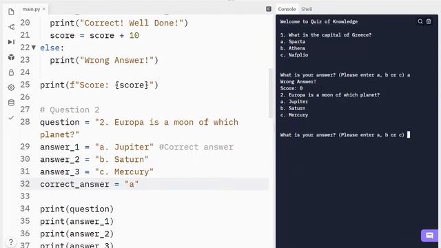 Quiz Game Part 2 - Python for Absolute Beginners Course