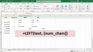 Extracting text from Cells using RIGHT, LEFT and MID functions in Excel -   Office 365