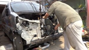 Установка двигателя D4CB Hyundai Starex/H1,2005