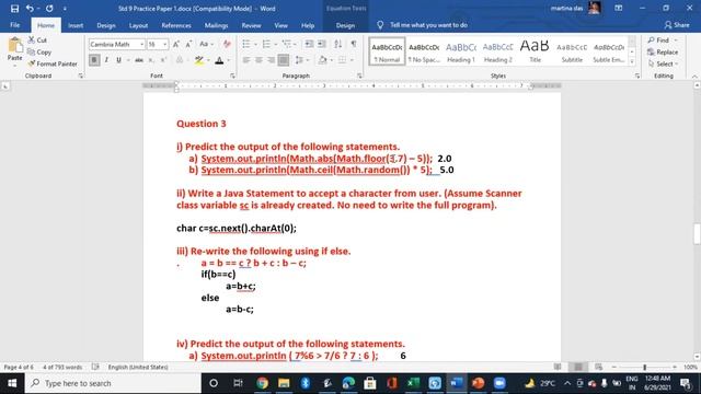 ICSE_Computer_Application #2021_Question_Paper Std_9_Practice_Paper #Solved