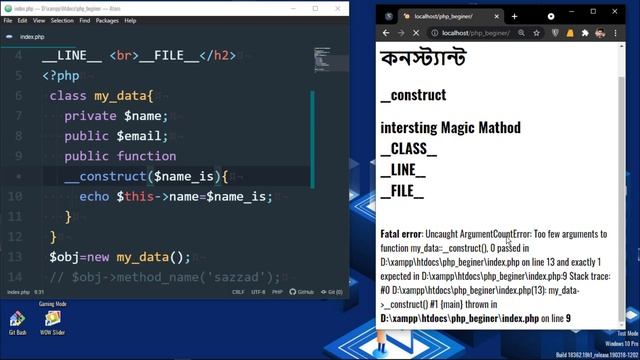 Learn Opp Php Magic Method Constant | Php Bangla tutorial | Php part 40 | Opp part 7.
