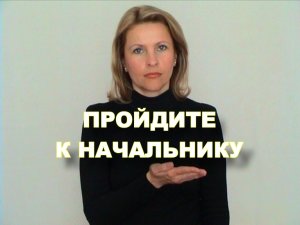 ЖЕСТОВЫЙ ЯЗЫК. ФРАЗЫ. Пройдите К Начальнику