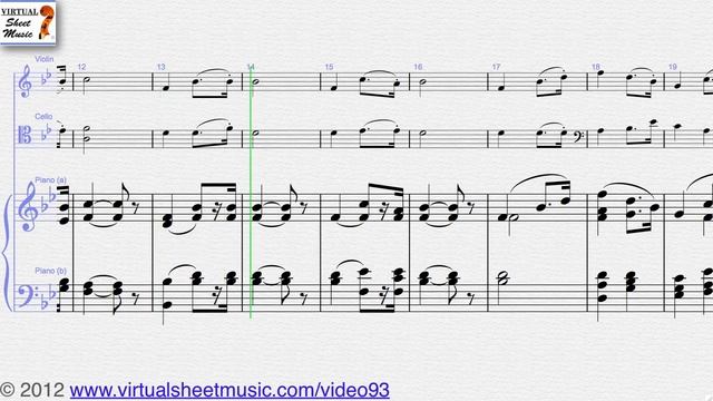 Richard Wagner's, Wedding March, bridal chorus, violin, cello, piano sheet music - Video Score смотреть онлайн