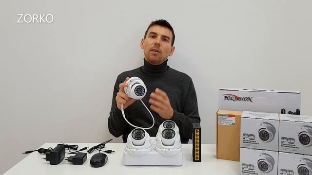 Обзор комплекта на 4 IP-камеры 2-мегапикселя системы видеонаблюдения ZORKO