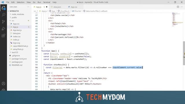 Array filter method using ReactJS смотреть онлайн