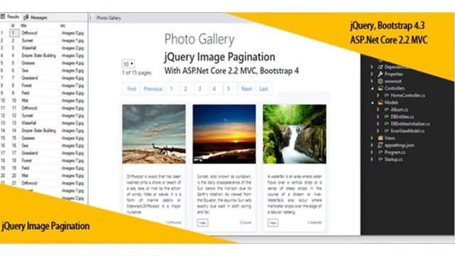 jQuery Image Pagination With ASP.Net Core 2.2 MVC, Bootstrap 4 and SQL Database | Codecanyon смотреть онлайн