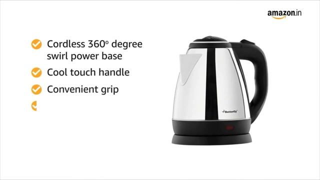 # Butterfly # EKN 1.5-Litre Electric Kettle (Silver with Black) # Amazon # смотреть онлайн