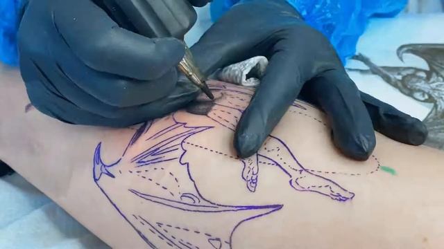 a FALLEN ANGEL dotwork tattoo time-lapse смотреть онлайн