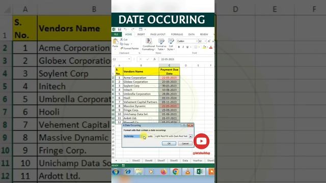 DATE OCCURING FUNCTION #excel #advanceexcel #date #occuring #formula #spreadsheet #workfromhome