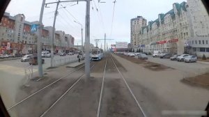 Омский трамвай запись с регистратора маршрут 8 Котельникова - полет за 15 минут осень 2019