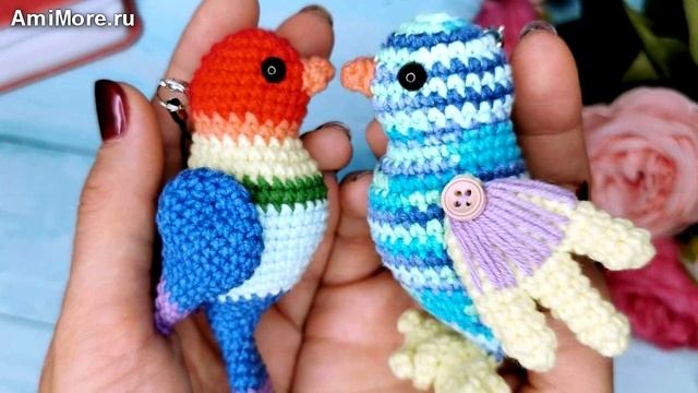 Амигуруми: схема Птички-брелоки. Игрушки вязаные крючком - Free crochet patterns.